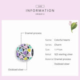 Colorful Heart Shaped Charms 925 Sterling Silver Beads for DIY Bracelet