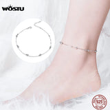 925 Sterling Silver Beads Ball Anklet Chain Bracelet Women Foot Leg Chain