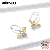Bee Drop Earrings 925 Sterling Silver Zircon Dangle Earrings