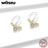 Bee Drop Earrings 925 Sterling Silver Zircon Dangle Earrings
