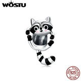 Little Raccoon 925 Sterling Silver Charm Bead Bracelet Jewelry Gift