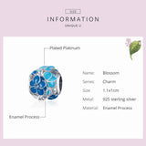 925 Sterling Silver Blossom Flower Beads Charm for DIY Jewelry Making