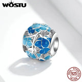 925 Sterling Silver Blossom Flower Beads Charm for DIY Jewelry Making