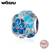 925 Sterling Silver Blossom Flower Beads Charm for DIY Jewelry Making