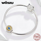 925 Sterling Silver CZ Stone Charm for Bracelet Bangles Pendant