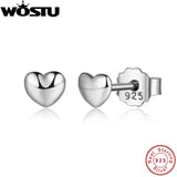 925 Sterling Silver Petite Hearts Stud Earrings Gift