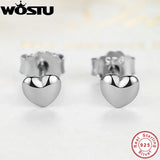 925 Sterling Silver Petite Hearts Stud Earrings Gift