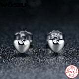 925 Sterling Silver Petite Hearts Stud Earrings Gift