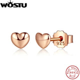 925 Sterling Silver Petite Hearts Stud Earrings Gift