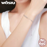 925 Silver Moon & Stars Chain Bracelet For Women CQB007