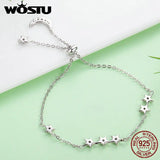 925 Silver Moon & Stars Chain Bracelet For Women CQB007