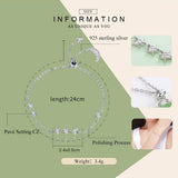 925 Silver Moon & Stars Chain Bracelet For Women CQB007