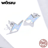 Bright Lightning Opal Stud Earrings 925 Sterling Silver Women Tiny Earrings