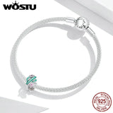 925 Silver Cactus Charms Green Cactus Pink Petal Flowers Beads Bracelet Charms