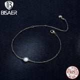 925 Silver Opal Chain Women Bracelet Lobster Clasp