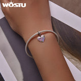 925 Sterling Silver Mother's Heart Doodle Pendant Bead