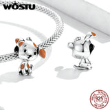 925 Silver Dog Pendant Beads for Bracelets Necklace