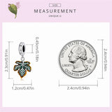 925 Silver Maple Leaf Peach Pendant Charm for Bracelet Necklace