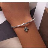 925 Silver Maple Leaf Peach Pendant Charm for Bracelet Necklace