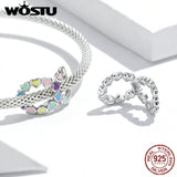 925 Silver Rainbow Love Pendant Beads for Charm Bracelet