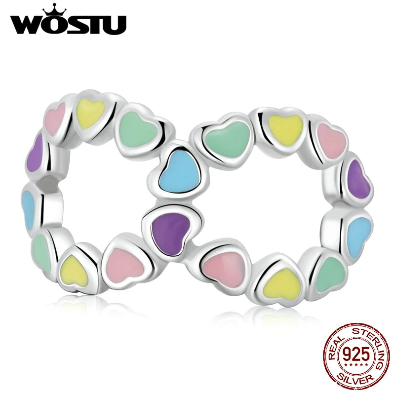 925 Silver Rainbow Love Pendant Beads for Charm Bracelet