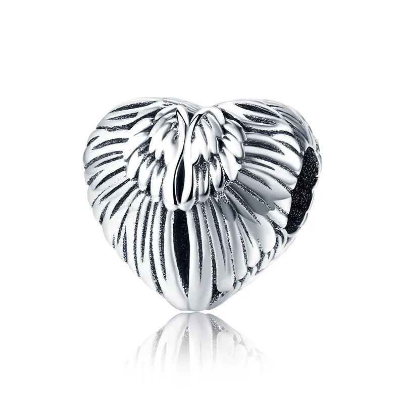 925 Silver Angel Wings Beads Charms for Bracelets and Necklaces