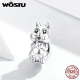 Squirrel Charms 925 Sterling Silver Animal Beads for Bracelet Necklace Pendant