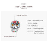 Dark Style Skull 925 Silver Enamel Bead for Jewelry CTC326