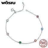 Colorful Zircon Sterling Silver Bracelet for Women