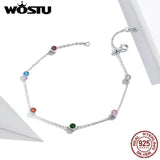Colorful Zircon Sterling Silver Bracelet for Women