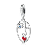 Artistic Face Mask Pendent 925 Sterling Silver Charms for Bracelet