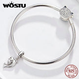 Dolphin Animal Dangle Charm 925 Silver Bead Bracelet Pendant CQC1206