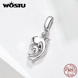 Dolphin Animal Dangle Charm 925 Silver Bead Bracelet Pendant CQC1206