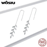 925 Silver Zircon Chain Link Wheat Drop Earrings