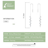 925 Silver Zircon Chain Link Wheat Drop Earrings