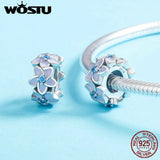 925 Silver Darling Daisies Spacer Charm Bracelet Necklace Jewelry