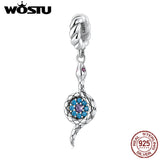 925 Silver Snake Demon Eye CZ Zircon Pendant Birthday Jewelry