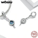 925 Silver Snake Demon Eye CZ Zircon Pendant Birthday Jewelry