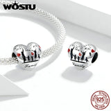 Family Charms 925 Sterling Silver Heart Bead Pendant Thanksgiving Jewelry