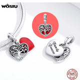 925 Sterling Silver Family Tree Charm Dangle Bead Bracelet Necklace Jewelry