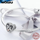 925 Sterling Silver Heart Beads for Charm Bracelet