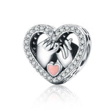 925 Sterling Silver Heart Beads for Charm Bracelet