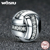925 Silver Ribbon Ball Beads for WST Charm Bracelet Gift CQC302