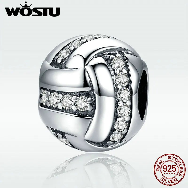 925 Silver Ribbon Ball Beads for WST Charm Bracelet DXC302
