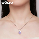 Fishtail Necklace 925 Sterling Silver Zircon Adjustable Chain for Women