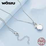Fishtail Necklace 925 Sterling Silver Zircon Adjustable Chain for Women