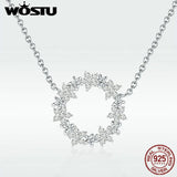 Flower Round 925 Silver Pendant Necklace for Women FNN028