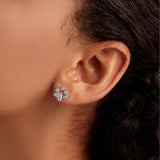 925 Silver Paw Dog Zirconia Earrings Women Jewelry