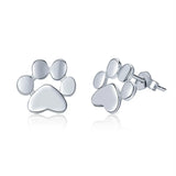 925 Silver Paw Dog Zirconia Earrings Women Jewelry