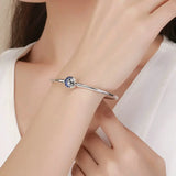 925 Silver CZ Moon & Star Bracelet for Women S925 SCB080